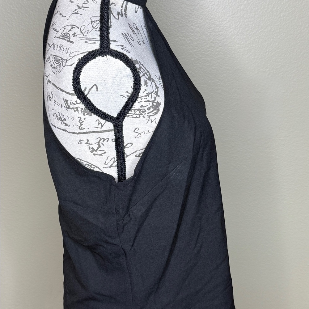 NWT ~ BEBE Black cold shoulder halter choker blouse. - Picture 2 of 5